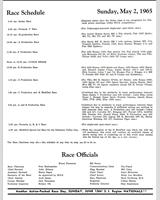 Schedule of Events - SCCA National Vineland [AP+BP] 1965