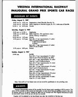 Schedule of Events - SCCA National Virginia - Classes: BM+CM+DM+EM 1957