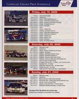 Schedule of Events - American Le Mans Series Washington 2002