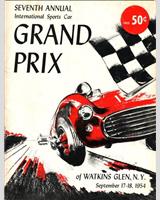 Programme Cover - Watkins Glen Grand Prix - Seneca Cup 1954
