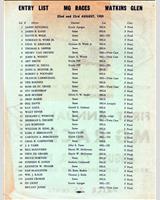Entry List - MGCC Watkins Glen [MG] 1959