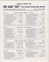Entry List - SCCA National Watkins Glen [CSR+DSR+ESR+FSR] 1967