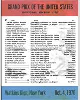 Entry List - GP United States 1970