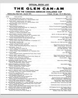 Entry List - Can-Am Watkins Glen 1973