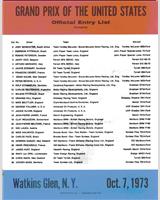 Entry List - GP United States 1973