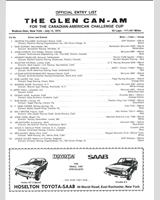 Entry List - Can-Am Watkins Glen 1974