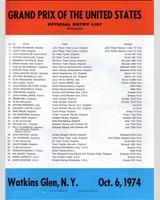 Entry List - GP United States 1974