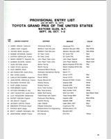 Entry List - GP United States 1977