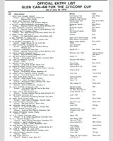 Entry List - Can-Am Watkins Glen 1979
