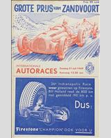 Programme Cover - Zandvoort International -  Sports 1500 cc 1949