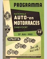 Programme Cover - National Zandvoort - Sports 2000 cc 1952