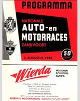 Programme Cover - National Zandvoort 1958