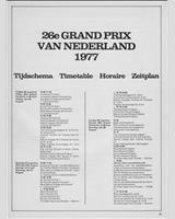 Schedule of Events - GP Netherlands 1977