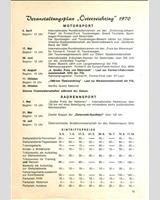 Schedule of Events - Zeltweg International 1970
