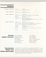 Schedule of Events - Austrian Grand Prix Formula 1 1971