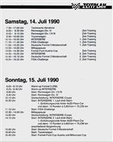 Schedule of Events - Interserie Zeltweg 1990