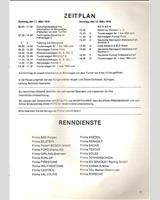 Schedule of Events - DRM Zolder Bergischer Löwe 1978
