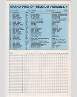 Entry List - GP Belgium 1978