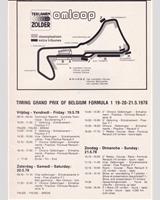Schedule of Events - GP Belgium 1978