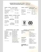 Schedule of Events - Zolder 1980