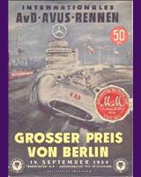 Programme Cover - GP Berlin [PS1.3/GT1.3] 1954