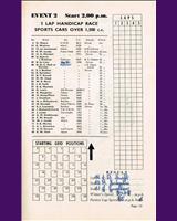 Entry List - Boreham National - Handicap Sports over 1500 1952