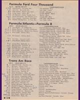 Entry List - Trans-Am Brainerd 1975