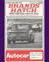 Programme Cover - Guards Trophy Brands Hatch 1967