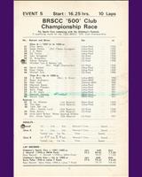 Entry List - BRSCC '500' Club Championship Race Brands Hatch 1969