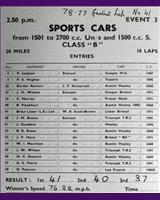 Entry List - WJC Charterhall [S2.7/S1.5s] 1955