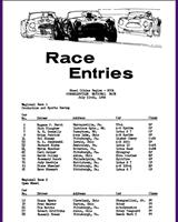 Entry List - SCCA Regional Connellsville [SR+Production] 1966