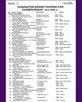 Entry List - MN GT Donington 1979
