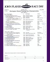 Entry List - MN GT Donington 1979