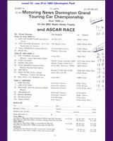 Entry List - MN GT Donington 1980