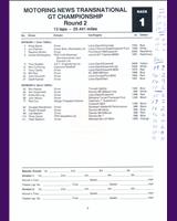 Entry List - MN GT Donington 1985