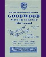 Programme Cover - BARC Goodwood 1958