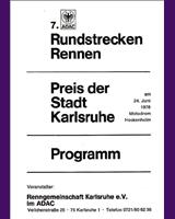 Programme Cover - DARM Hockenheim Karlsruhe 1978