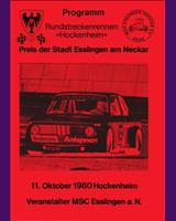 Programme Cover - Esslingen Preis Hockenheim 1980