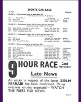 Entry List - Kyalami Rand Spring - Sports 1963