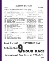 Entry List - Kyalami Rand Spring - Grand Touring 1963