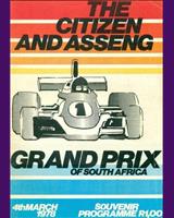 Programme Cover - GP South Africa 1978
