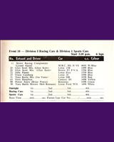 Entry List - Lakeside - Division I Racing Cars & Division 1 Sports Car 1969