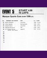 Entry List - Mid 3 Clubs Mallory Park [Marque +1.2] 1967