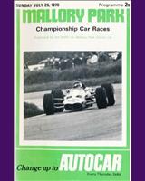 Programme Cover - Motoring News GT Championship Mallory Park 1970