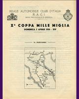 Programme Cover - Mille Miglia 1936
