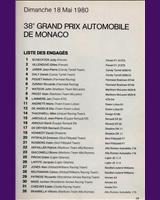Entry List - GP Monaco 1980
