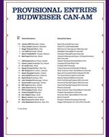 Entry List - Can-Am Mosport 1986