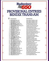 Entry List - Trans-Am Mosport 1986