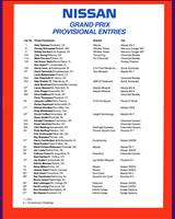 Entry List - Mosport 300 Kilometres 1990