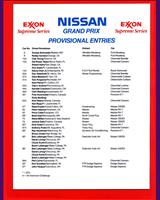 Entry List - Mosport 300 Kilometres 1991